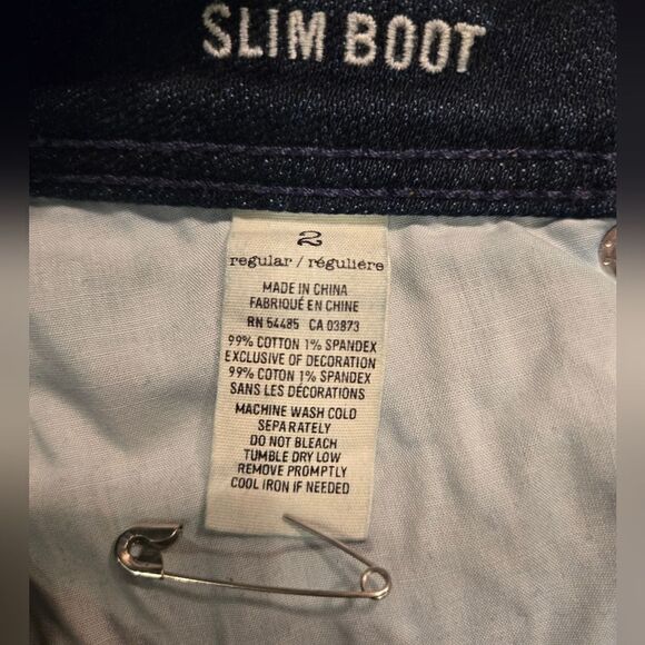 American Eagle Slim Boot Cut Metallic Pocket Stretch Jeans Sz 2 - Picture 11 of 11